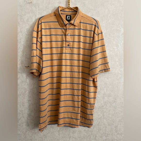 FootJoy Other - FJ Foot Joy men's extra large short sleeve orange striped athletic polo shirt